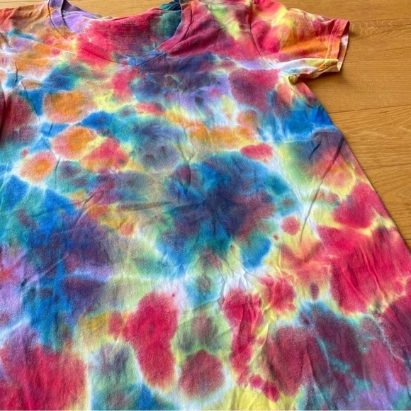 tie dye pride splatter drop galaxy flag short sleeve tee unisex S v-neck rainbow - Picture 3 of 6